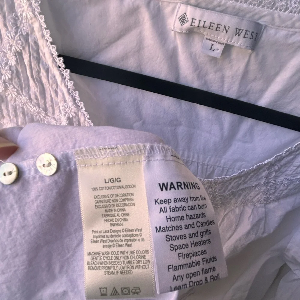 Eileen West L Cotton Pintuck Ballet Nightgown NWOT - Picture 7 of 16
